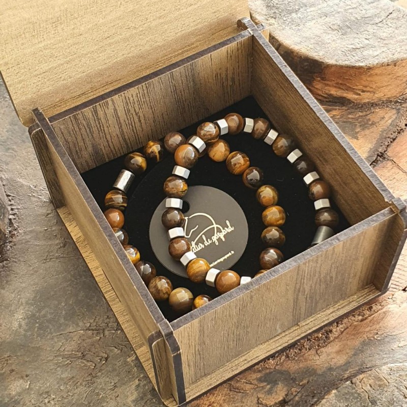 Coffret perles marrons