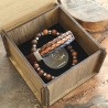 Coffret chrome marron et perles